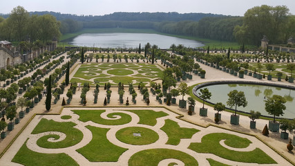 The famous gardens of the Royal Palace of Versailles near Paris
