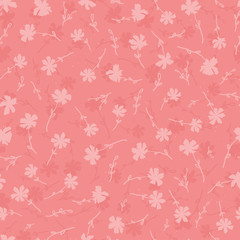 Fototapeta premium Cute hand drawn floral seamless pattern, lovely doodle flowers background, great for textiles, banners, wallpapers - vector design