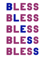 Bless Colorful isolated vector saying