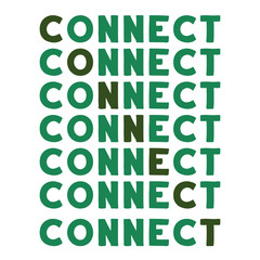 Connect Colorful isolated vector saying