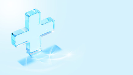 Obraz premium Blue medical icon on blue background. 3d Illustration