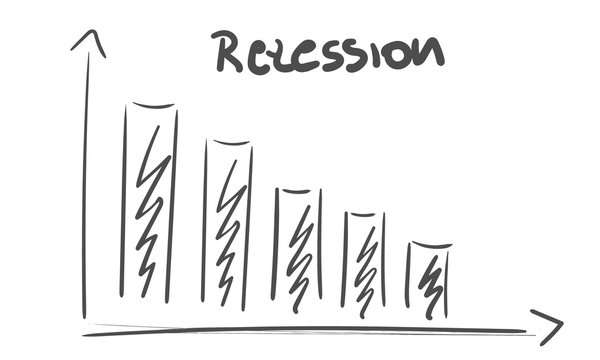 Rezession Diagramm Stift Schwarz Zeichnung Grafik 