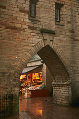 Tallinn, Estonia December 7, 2019 Winter season medieval streets and old town architecture of Estonian capital