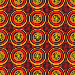 Seamless African Circles Design Pattern in Bright Colors