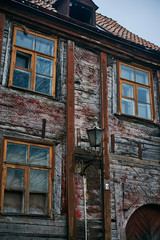 Tallinn, Estonia December 7, 2019 Winter season medieval streets and old town architecture of Estonian capital