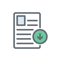 Downloading Vector Colour with Line Icon Illustration.