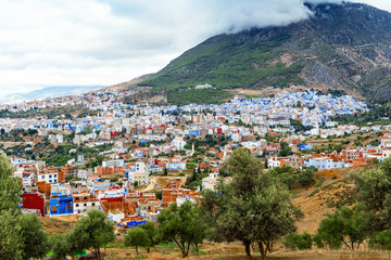 Fototapeta na wymiar View of the blue city of Chefchaouen, Morocco.