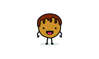 Pancake with Happy Face Illustration 