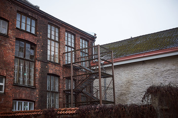 Tallinn, Estonia December 7, 2019 Winter season medieval streets and old town architecture of Estonian capital
