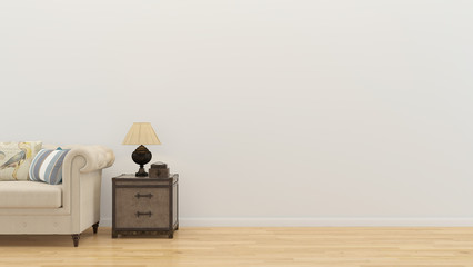 living room interior. 3d render background wood floor wooden wall template design mock up copy space