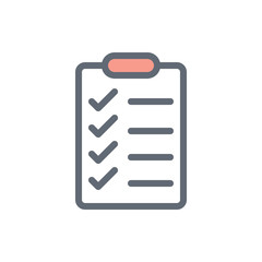 Checklist Vector Colour with Line Icon Illustration.