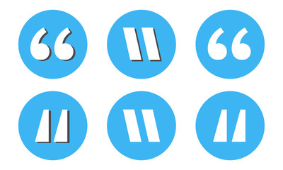 Quotes Icons, Six Illustrations with Shadows Vectors