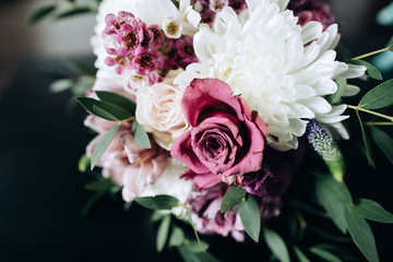  Beautiful bouquet for the bride on a dark background