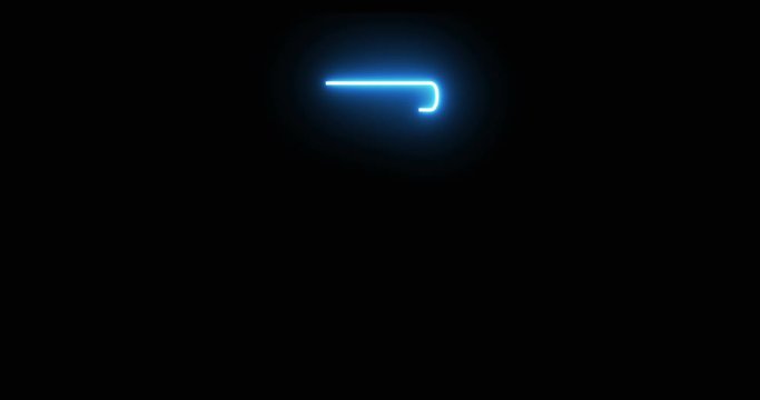 Flickering Neon Countdown on Black Background