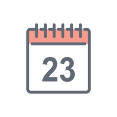 Calendar Vector Colour with Line Icon Illustration.