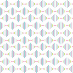 Pattern with rhombuses of multicolored stripes on a white background, vector illustration, paper style