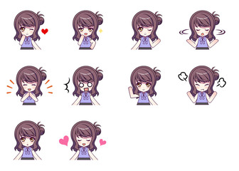 Fototapeta premium Girls character illustration