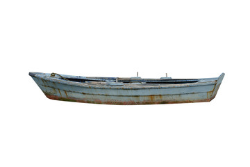wooden fishing boat isolated on white background - Powered by Adobe