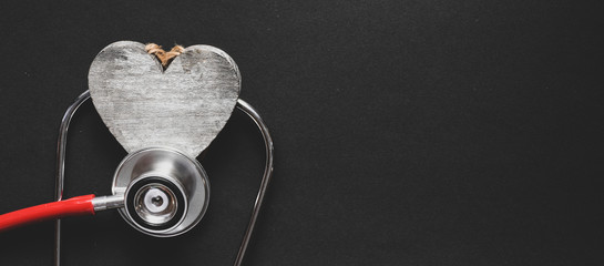 Heart with stethoscope, heart health, health insurance concept, world heart day, world health day