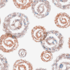 Abstract seamless pattern with swirls. Watercolor illustration. Hand painted background.