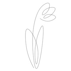 Flower continuous line drawing vector illustration