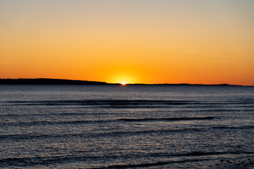 Sunset over Oresund in Hittarp, Helsingborg, Sweden