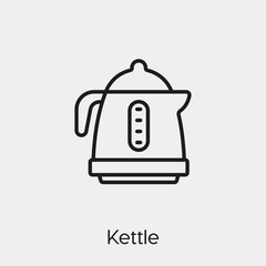 kettle icon vector. Linear style sign for mobile concept and web design. kettle symbol illustration. Pixel vector graphics - Vector.