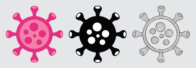 coronavirus icons in different formats and colors