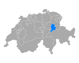 Karte von Glarus in Schweiz