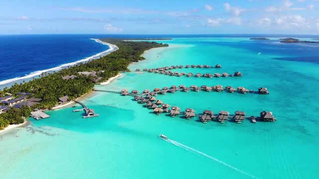 Bora Bora in French Polynesia. Blue Lagoon.
