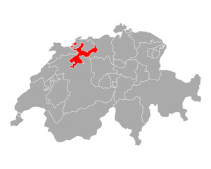 Karte von Solothurn in Schweiz
