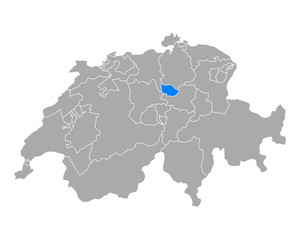 Karte von Zug in Schweiz