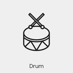 Fototapeta na wymiar drum icon vector. Linear style sign for mobile concept and web design. drum symbol illustration. Pixel vector graphics - Vector. 