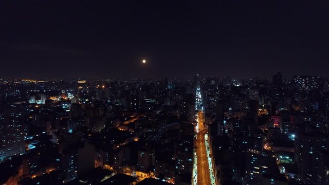 Night scene of city. Iluminated cityscape of Sao Paulo, Brazil. Night scene of urban city. Iluminated cityscape of Sao Paulo, Brazil. Night scene of urban city. Iluminated cityscape of Sao Paulo.