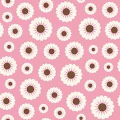 Creative seamless Floral vector pattern. White chamomile on a pink background. For the original, decorative flower backdrop for greeting cards, flyers, packagings, prints, textiles, etc.