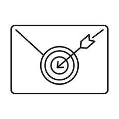 Email letter with arrow on the target linear icon