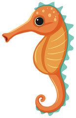 Orange seahorse on white background
