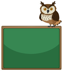 Background design template with wild owl on board