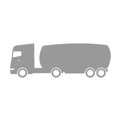 Fototapeta premium Truck icon in flat trendy style. Transport symbol vector illustration isolated on white. Automobile silhouette in grey color design