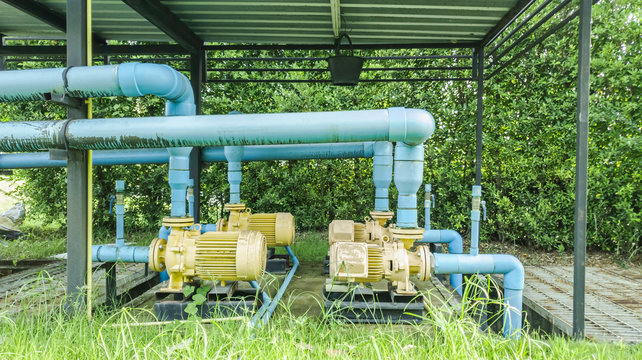 Water pump station and pipeline for the village, Water supply system