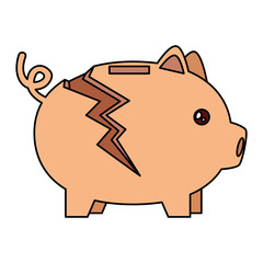 piggy bank broken isolated icon vector illustration design