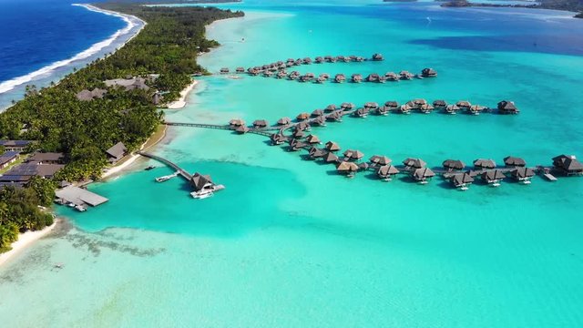 Bora Bora in French Polynesia. Blue Lagoon.
