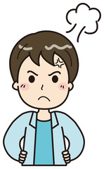 男性　怒る　イラスト