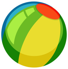 Colorful beach ball on white background