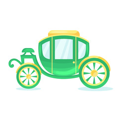 Carriage vector vintage transport isolated on white background.The carriage for princess in cartoon style. Vector flat style.