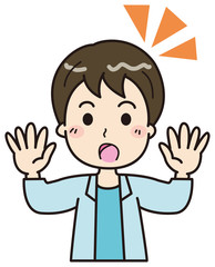 男性　ビックリ　イラスト