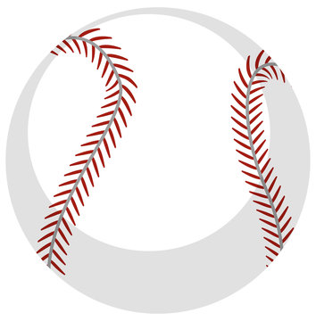 One baseball on white background
