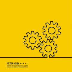 Gear wheel and cogwheel mechanism. Business concept innovation and movement. Vector illustration.