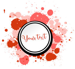 Obraz premium Background design with watercolor splash in red on white background