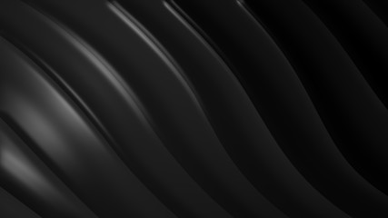 Black gray gradient geometric abstract background. Elegant curved lines and shape with color graphic design. 3d Rendering...